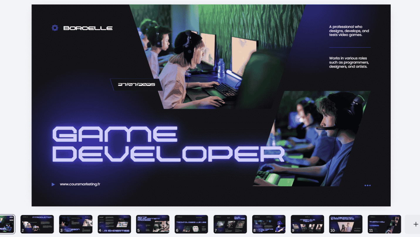 Template game developer